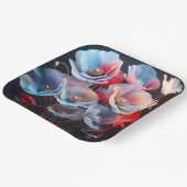 黒の半透明のポピー ペーパープレート (傾斜あり)