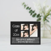 黒の卒アーガイル柄の業案内、3枚 招待状 (スタンド正面)