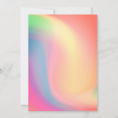 黒の卒業帽と虹色のカラフルな卒業パーティー 招待状 (裏面)