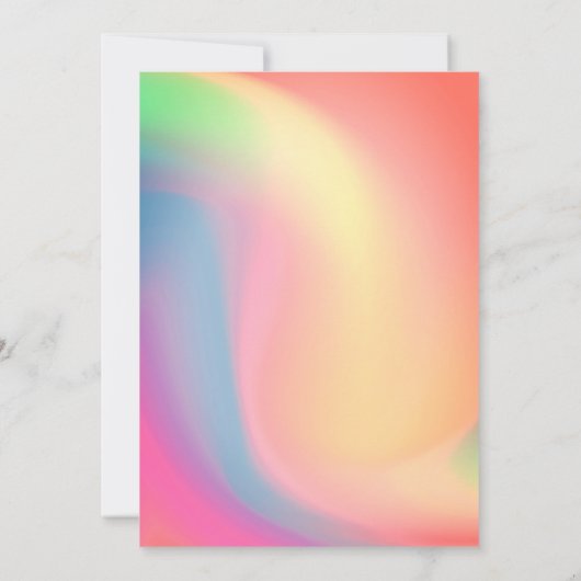 黒の卒業帽と虹色のカラフルな卒業パーティー 招待状 (裏面)