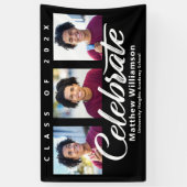 黒の卒業式3写真はっきりした白のスクリプミニマルト 横断幕 (縦)