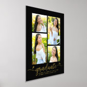 黒の卒業式4フォトスクリプトハート実在金ゴールド 箔ポスター (レイダウン)