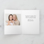 黒の卒業生 2 枚の写真 卒業おめでとうございます カード (内部)