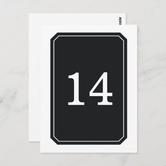 黒の単エレガント表番号葉書き ポストカード (正面/裏面)