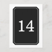 黒の単エレガント表番号葉書き ポストカード (正面)