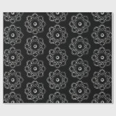 黒の原子記号の上に白 ラッピングペーパー (フラット)