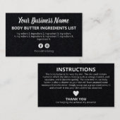 黒の原料お洒落の指示 名刺 (正面/裏面)