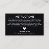 黒の原料お洒落の指示 名刺 (裏面)