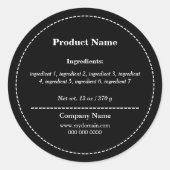 黒の原料リストラベルシール ラウンドシール (正面)
