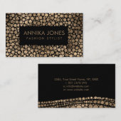黒の原生の点の芸術のスタイルの金質 名刺 (正面/裏面)