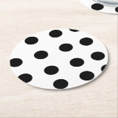 黒の反復点 ラウンドペーパーコースター (アングル)