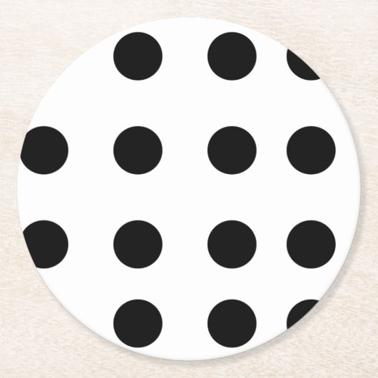 黒の反復点 ラウンドペーパーコースター (正面)