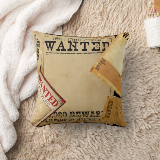 黒の古い西部の望まれたポスター クッション (ブランケット)