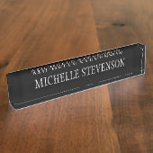 黒の名エレガントスタイリッシュモダン表板 デスクネームプレート (側面)