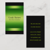 黒の名刺の緑のグラデーション 名刺 (正面/裏面)