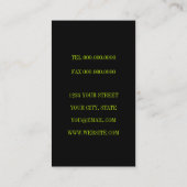 黒の名刺の緑のグラデーション 名刺 (裏面)