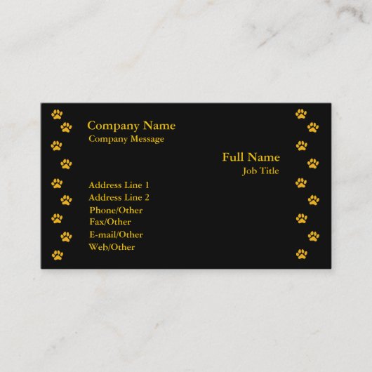 黒の名刺テンプレートに印刷 名刺 (正面)