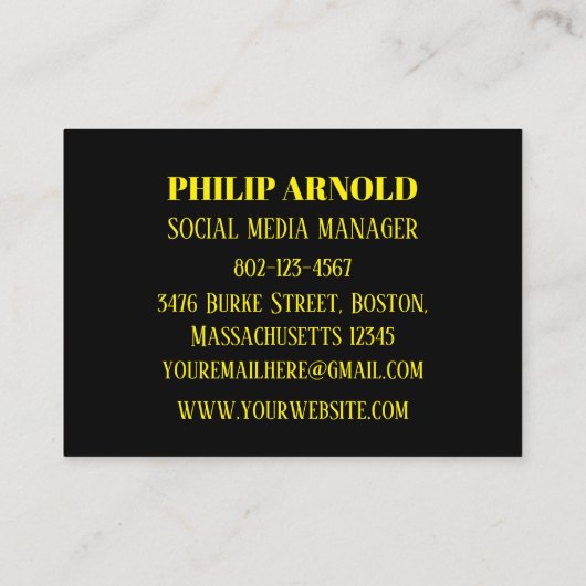 黒の名刺 名刺 (裏面)