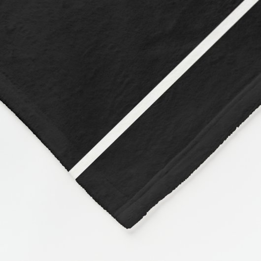 黒の名前のホホジロザメのシルエット フリースブランケット (角)