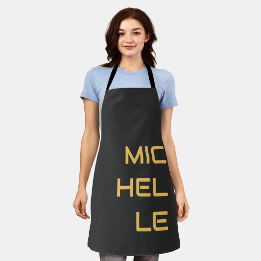 黒の名前をプレーンにモダン追加 エプロン (着用した状態)