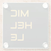 黒の名前をプレーンにモダン追加 ガラスコースター (裏面)