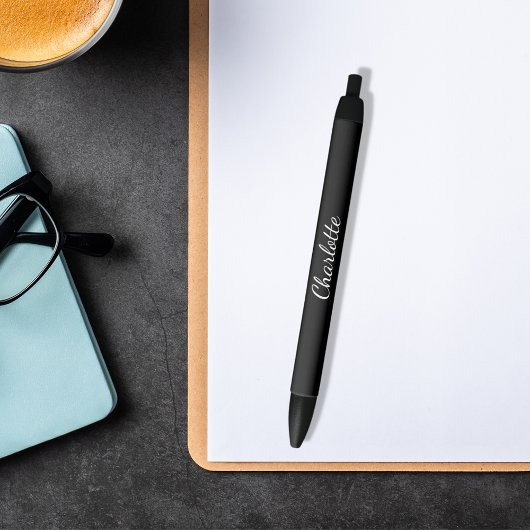黒の名前スクリプト エレガント 黒ボールペン