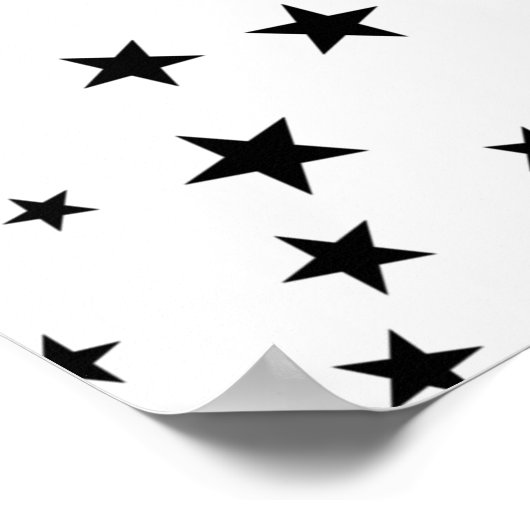 黒の基本星模様 ポスター (角)