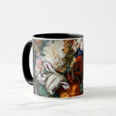 黒の壺に入った花束 マグカップ (正面左)