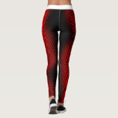 黒の大きなスクリプトに名前を付けた赤いドットパターン レギンス (裏面)