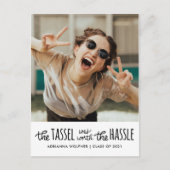 黒の大学院タイポグラフィ|日付の写真を保存します 案内ポストカード (正面)