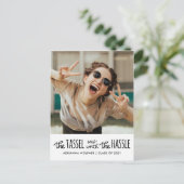 黒の大学院タイポグラフィ|日付の写真を保存します 案内ポストカード (スタンド正面)