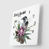 黒の大烏 スクエア壁時計 (傾斜)