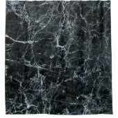 黒の大理石テクスチャ シャワーカーテン (正面)