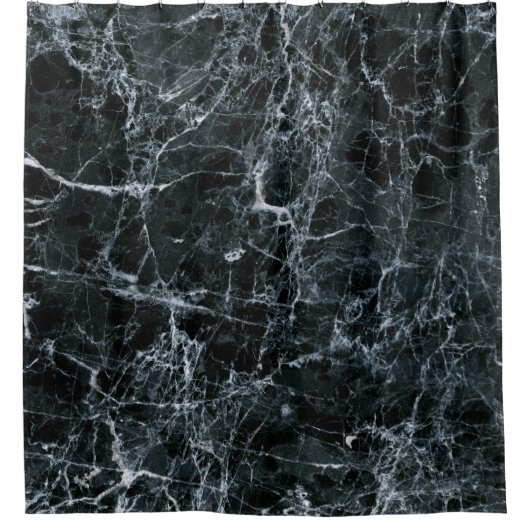 黒の大理石テクスチャ シャワーカーテン (正面)