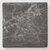 黒の大理石テクスチャ ストーンコースター (正面)