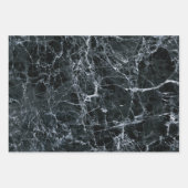 黒の大理石テクスチャ ラッピングペーパーシート (正面3)