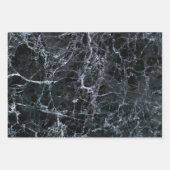 黒の大理石テクスチャ ラッピングペーパーシート (正面)