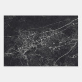 黒の大理石テクスチャ ラッピングペーパーシート (正面3)