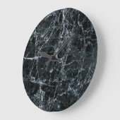 黒の大理石テクスチャ ラージ壁時計 (傾斜)