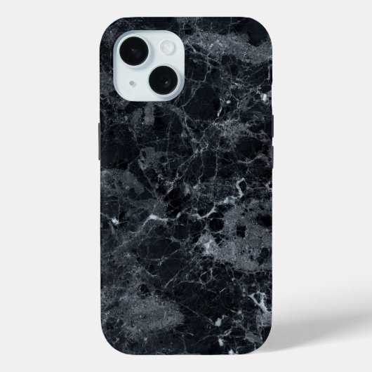 黒の大理石テクスチャ Case-Mate iPhoneケース (裏面)