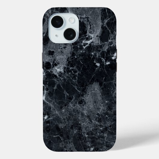 黒の大理石テクスチャ Case-Mate iPhoneケース (裏面)