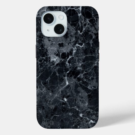 黒の大理石テクスチャ Case-Mate iPhoneケース (裏面)
