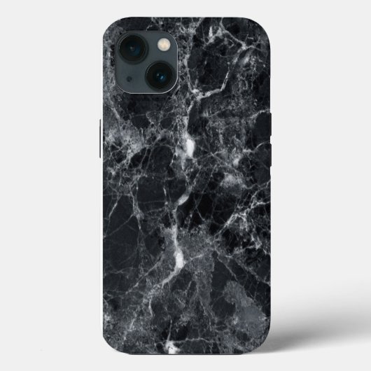 黒の大理石テクスチャ Case-Mate iPhoneケース (裏面)