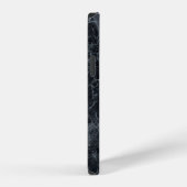 黒の大理石テクスチャ iPhoneケース (右側面)