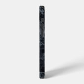 黒の大理石テクスチャ iPhoneケース (左側面)