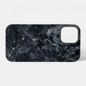 黒の大理石テクスチャ iPhoneケース (裏面横)