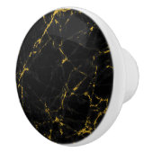 黒の大理石金ゴールドアクセント セラミックノブ (右)