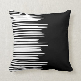 黒の太くぼやけた白いモダン線 クッション