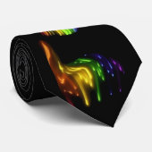 黒の女の子の虹の顔 ネクタイ (ロール)