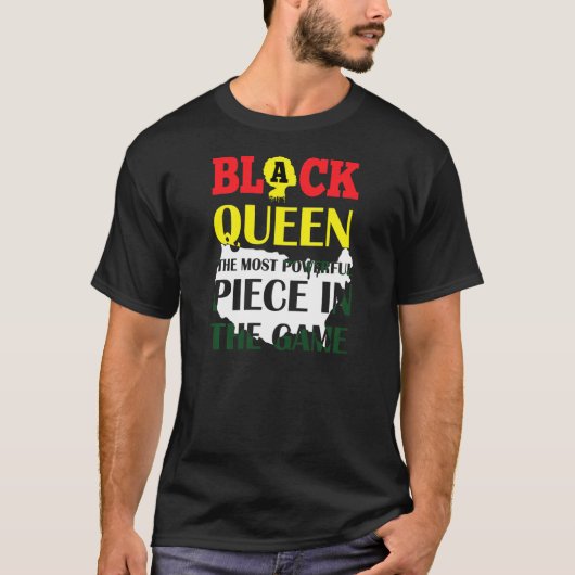 黒の女王は女性のための最も強力な黒 Tシャツ (正面)